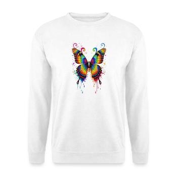 Schmetterling Flügel Bunt Butterfly Schmetterlinge - Unisex Pullover - Weiß - Vorne