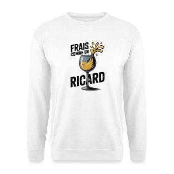 Wine glass with humorous splashes - Unisex Sweatshirt - white - Front