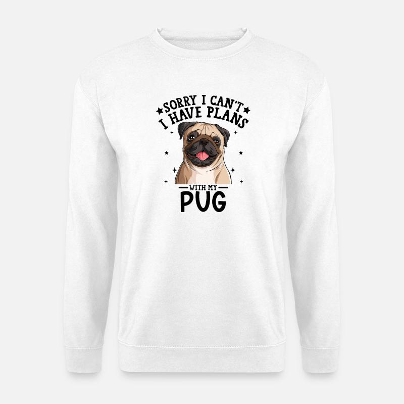 Verspielte Mops-Illustration für Bekleidung - Unisex Pullover - Weiß