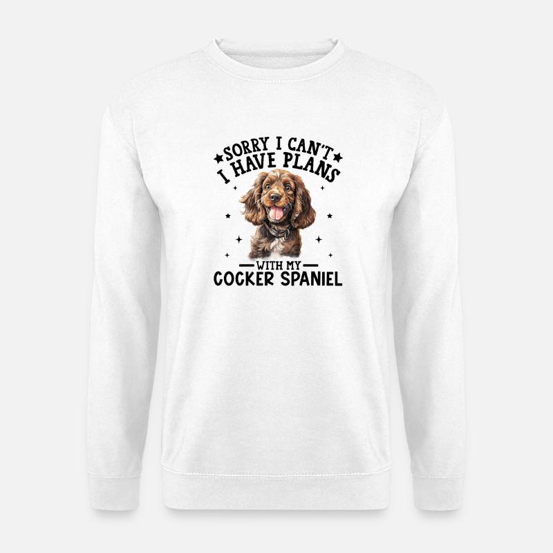 Fröhliche Dackelillustration für Bekleidung - Unisex Pullover - Weiß