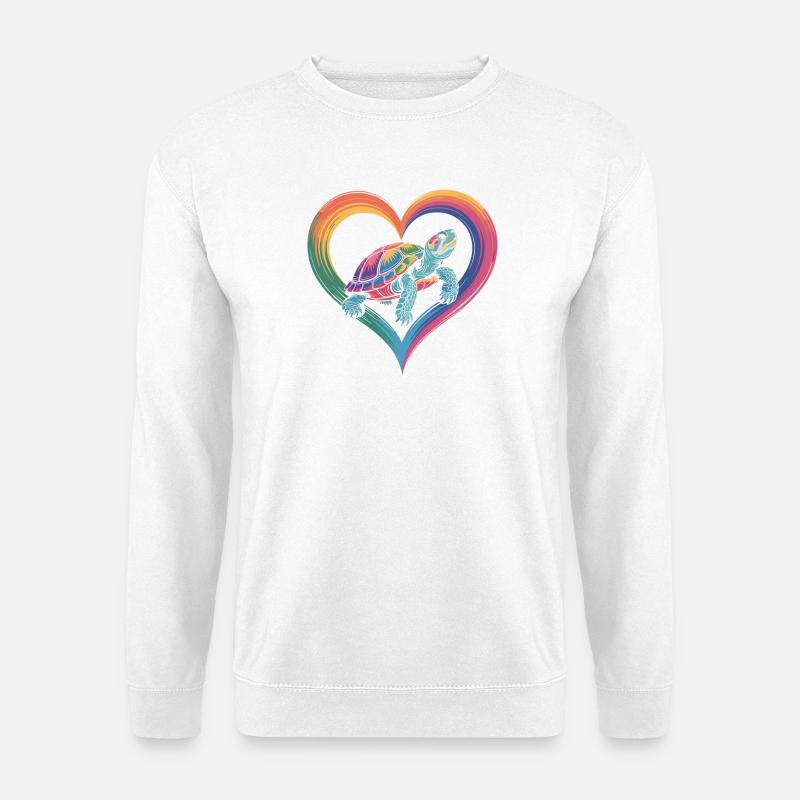 Bunte Schildkröte - Unisex Pullover - Weiß