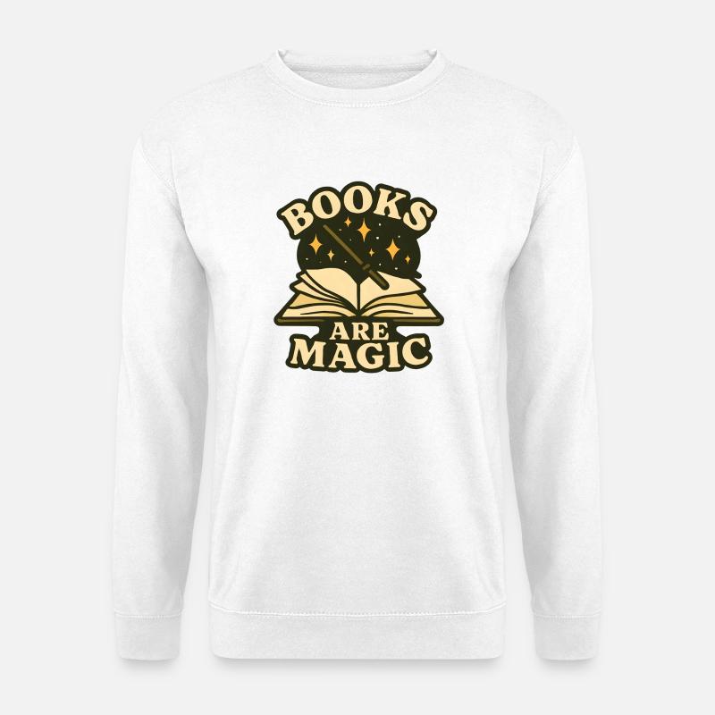Magische Buchzauber Illustration - Unisex Pullover - Weiß
