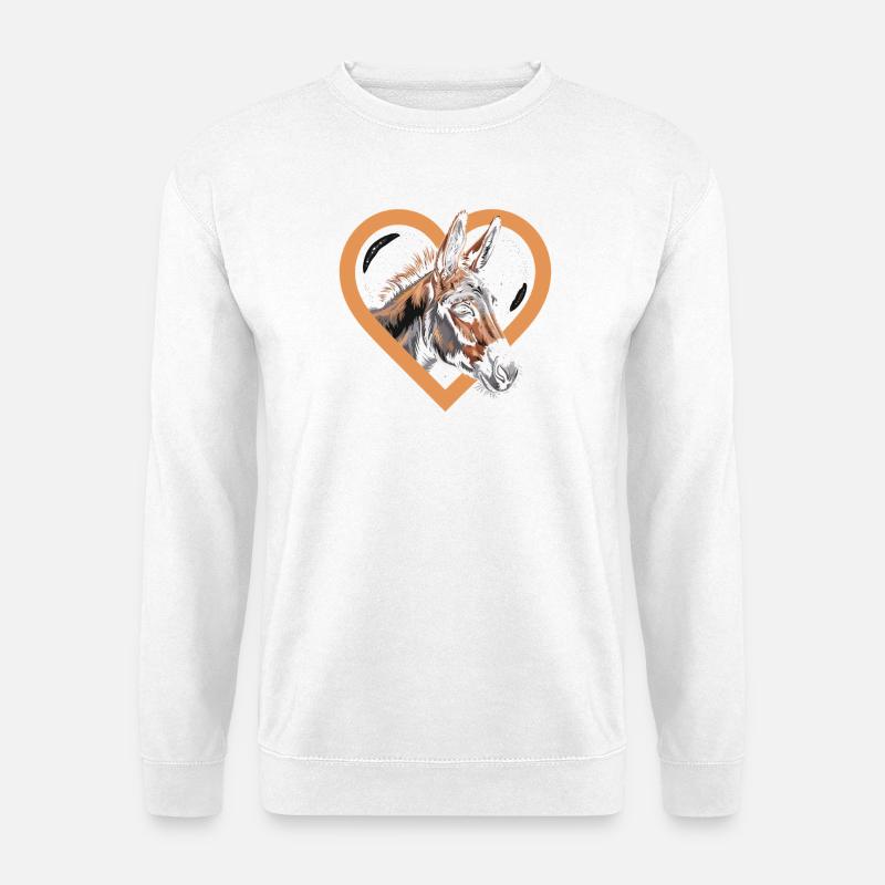 Esel Herz Design - Unisex Pullover - Weiß