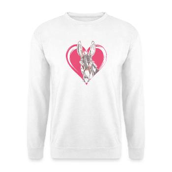Motif âne dans le cœur - Sweat-shirt Unisexe - blanc - Devant