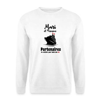 Husband and Wife Cruise Partners for Anniv - Unisex Sweatshirt - white - Front