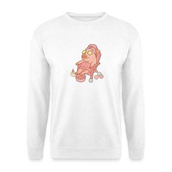 Entspanntes Schwein in Spa-Umgebung, Liebe Schweine - Unisex Pullover - Weiß - Vorne