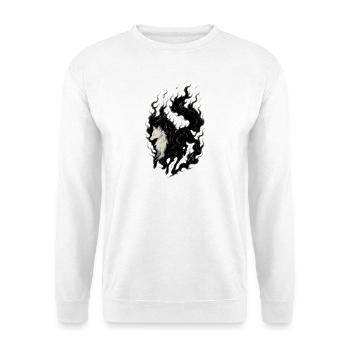 Mythisches Wolf Fusion Ink Design, Yin Yang - Unisex Pullover - Weiß - Vorne