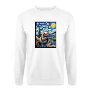 Sloth in Van Gogh style – art meets chill - Unisex Sweatshirt - white - Front