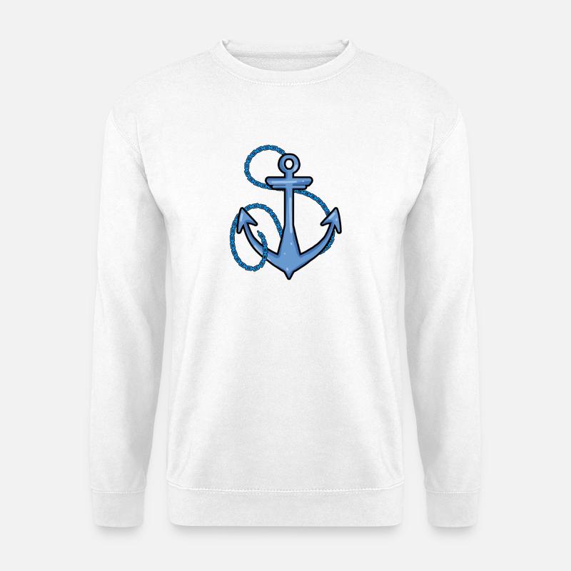 Nautical anchor with chain accent - Unisex Sweatshirt - white