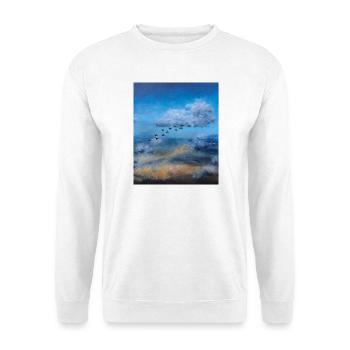 Birds in Flight Over a Cloudy Sky - Unisex Sweatshirt - white - Front