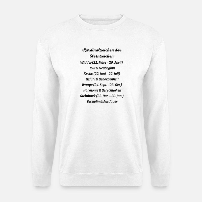 Kardinalzeichen_der_Sternzeichen - Unisex Pullover - Weiß