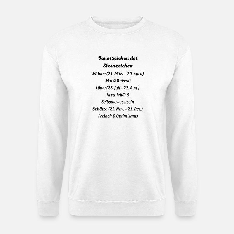 Feuerzeichen der Sternzeichen - Unisex Pullover - Weiß