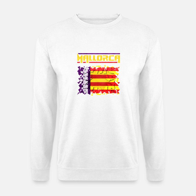 Mallorca Musikdesign mit spanischer Flagge - Unisex Pullover - Weiß