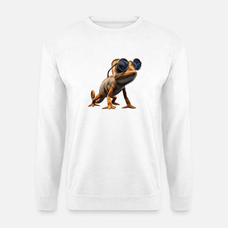 Chameleon Lizard Reptile Chameleon Iguana Lizard - Unisex Sweatshirt - white