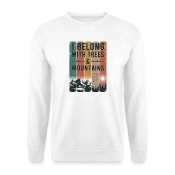 J'appartiens à la nature rétro des arbres et des montagnes - Sweat-shirt Unisexe - blanc - Devant