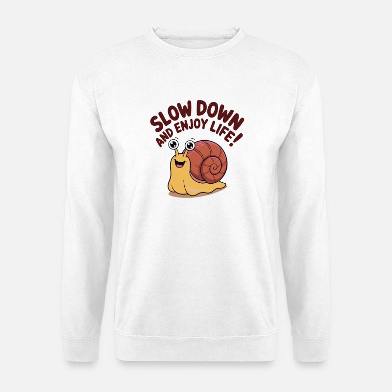 Whimsical Snail with Inspirational Message - Unisex Sweatshirt - white