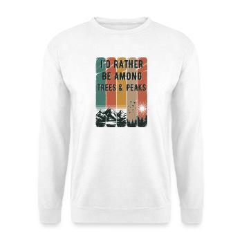 Plutôt être parmi les arbres et les sommets Nature rétro - Sweat-shirt Unisexe - blanc - Devant