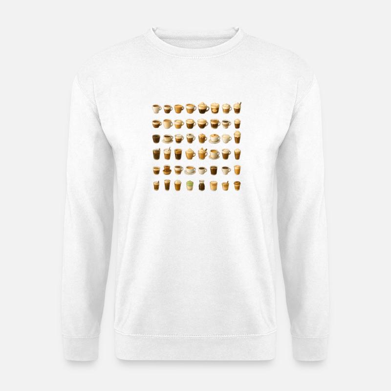 Verschiedene Kaffee-Getränke - Unisex Pullover - Weiß