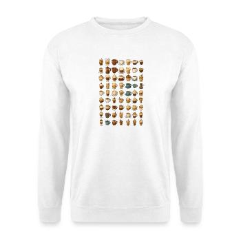 Verschiedene Kaffee-Getränke Illustration - Unisex Pullover - Weiß - Vorne