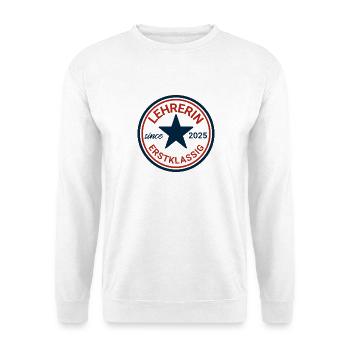 Teacher logo with star and classic design - Unisex Sweatshirt - white - Front