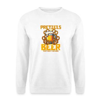 Pretzel Bier Liebe Design - Unisex Pullover - Weiß - Vorne - Alina (178cm) & Michal (187cm)