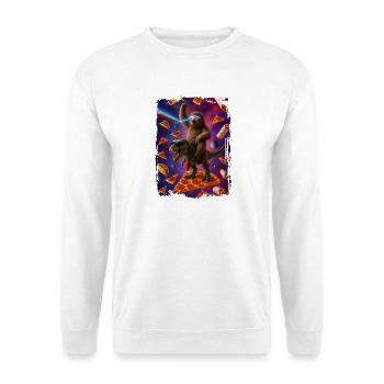 Weltraum-Entdecker Drache und Faultier - Unisex Pullover - Weiß - Vorne