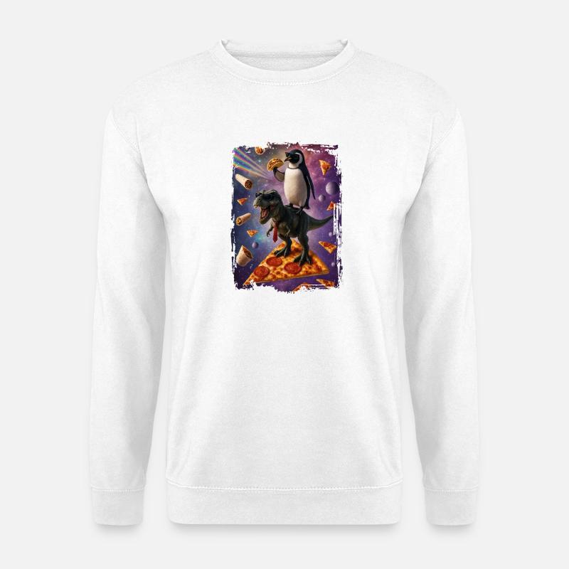 Galaktische Tierpizza Abenteuer - Unisex Pullover - Weiß