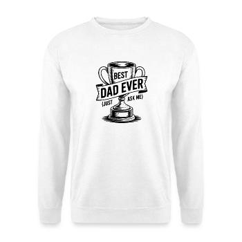 Bester Vater aller Zeiten (Frag mich einfach) mit Trophäe - Unisex Pullover - Weiß - Vorne