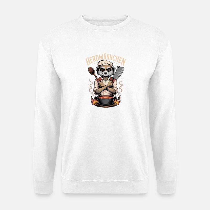 Herdmannchen Kochen Lustiger Koch Herdmannchen - Unisex Pullover - Weiß