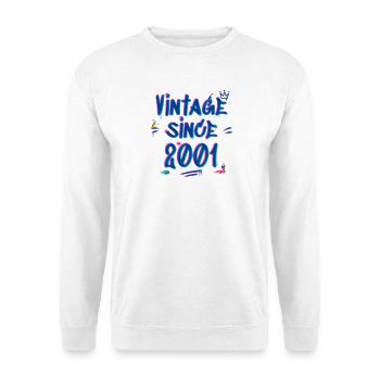 Vintage Since 2001 Graffiti Glitch 24ème Bday Vibes - Sweat-shirt Unisexe - blanc - Devant