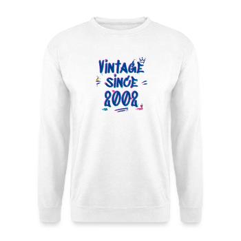 Vintage Since 2002 Graffiti Glitch 23ème Anniversaire - Sweat-shirt Unisexe - blanc - Devant