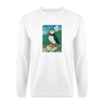 Puffin animé - Sweat-shirt Unisexe - blanc - Devant