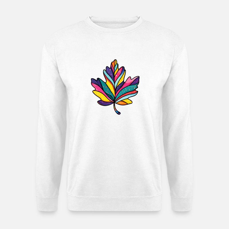 Ahorn Blatt Bunt - Unisex Pullover - Weiß