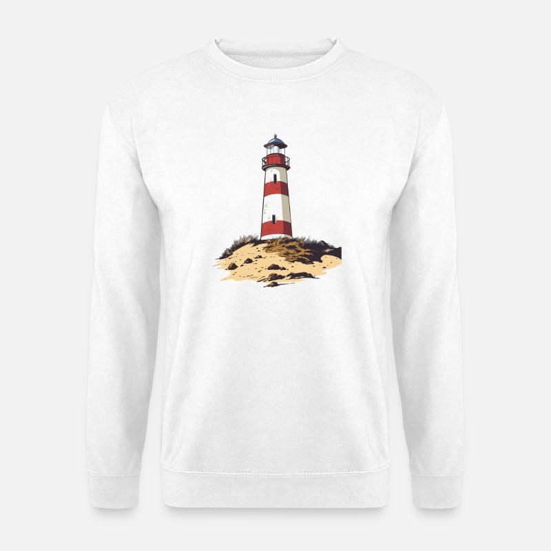 Lighthouse on a rugged coast - Unisex Sweatshirt - white