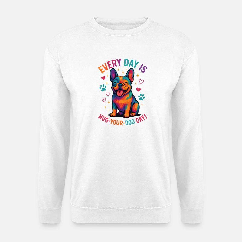 Französische Bulldogge - Unisex Pullover - Weiß