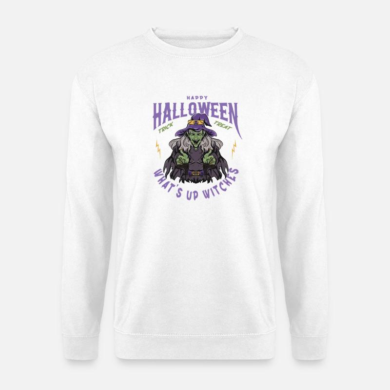 Gruselige Hexen Halloween Motiv - Unisex Pullover - Weiß
