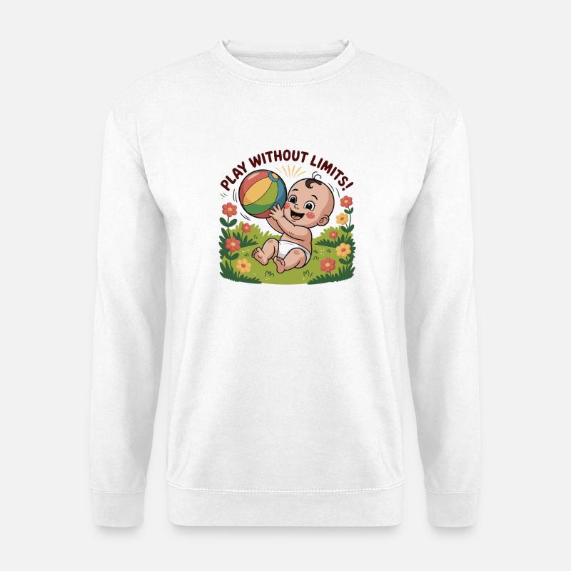 Verspieltes Baby mit Strandball-Design - Unisex Pullover - Weiß
