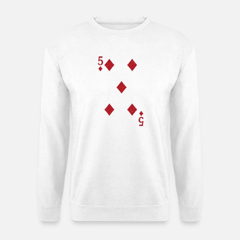 5 Karo Karte  - Unisex Pullover - Weiß