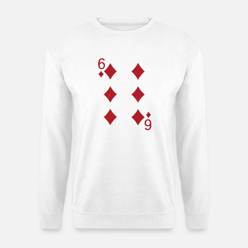 Sechs Karo Karte  - Unisex Pullover - Weiß
