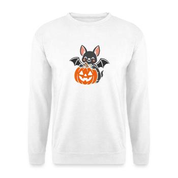 Souris mignonne pour Halloween avec citrouille - Sweat-shirt Unisexe - blanc - Devant