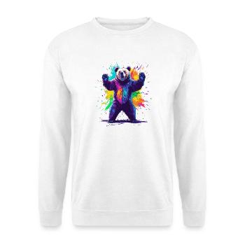 Bear with colorful explosion of color - Unisex Sweatshirt - white - Front