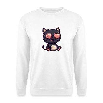 Chill cat vampire with sunglasses - Unisex Sweatshirt - white - Front