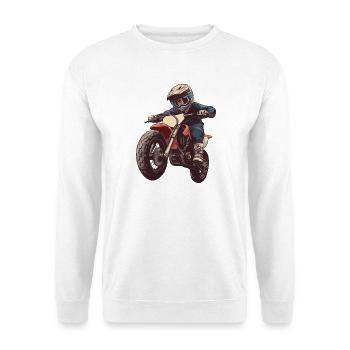 Adrenalinischer Motocross Fahrer - Unisex Pullover - Weiß - Vorne