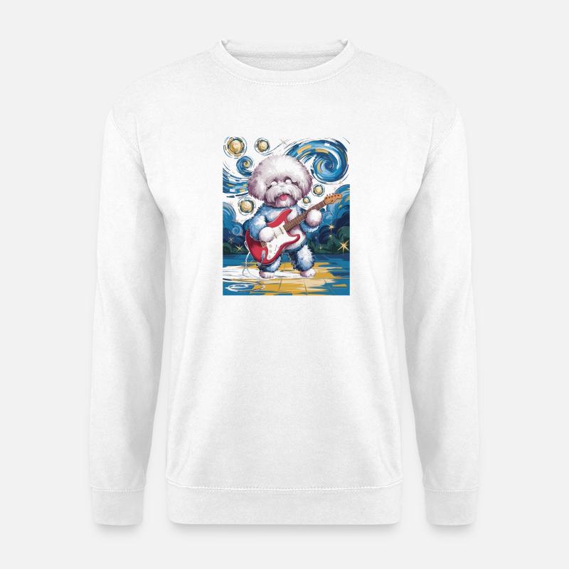 Starry Night Bichon Frise - Unisex Sweatshirt - white