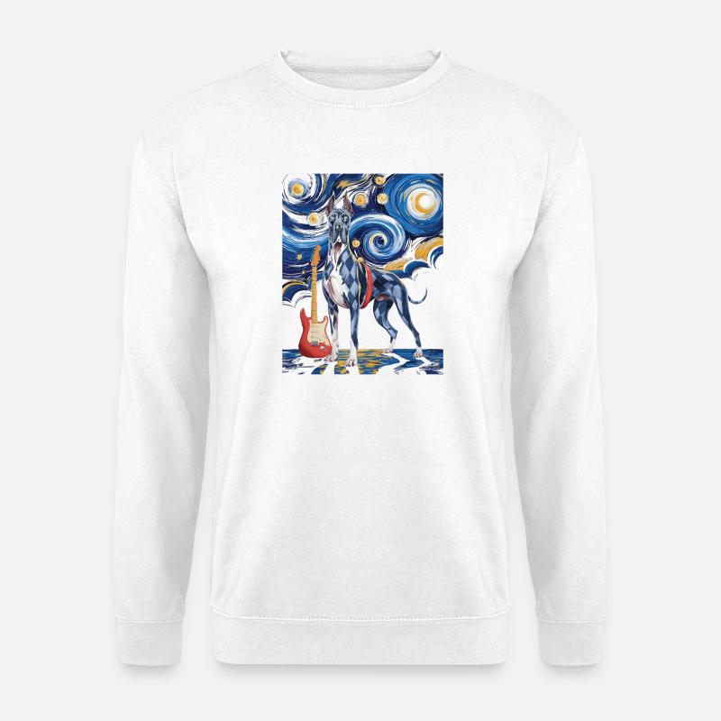 Starry Night Great Dane - Unisex Sweatshirt - white