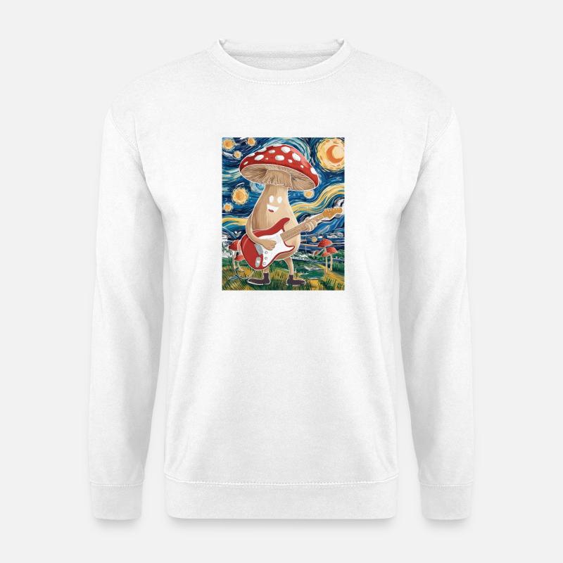 Pilz-Musiker im Traumnacht-Design - Unisex Pullover - Weiß
