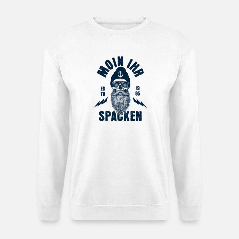 Moin her Spacken Skull - Unisex Sweatshirt - white