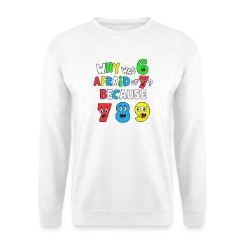 Motifs fantaisistes et colorés de l'alphabet et des chiffres - Sweat-shirt Unisexe - blanc - Devant