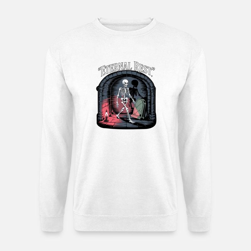 Ewige Ruhe Skelett Illustration - Unisex Pullover - Weiß