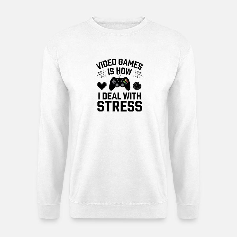 Gaming-Leben und Stressabbau-Design - Unisex Pullover - Weiß